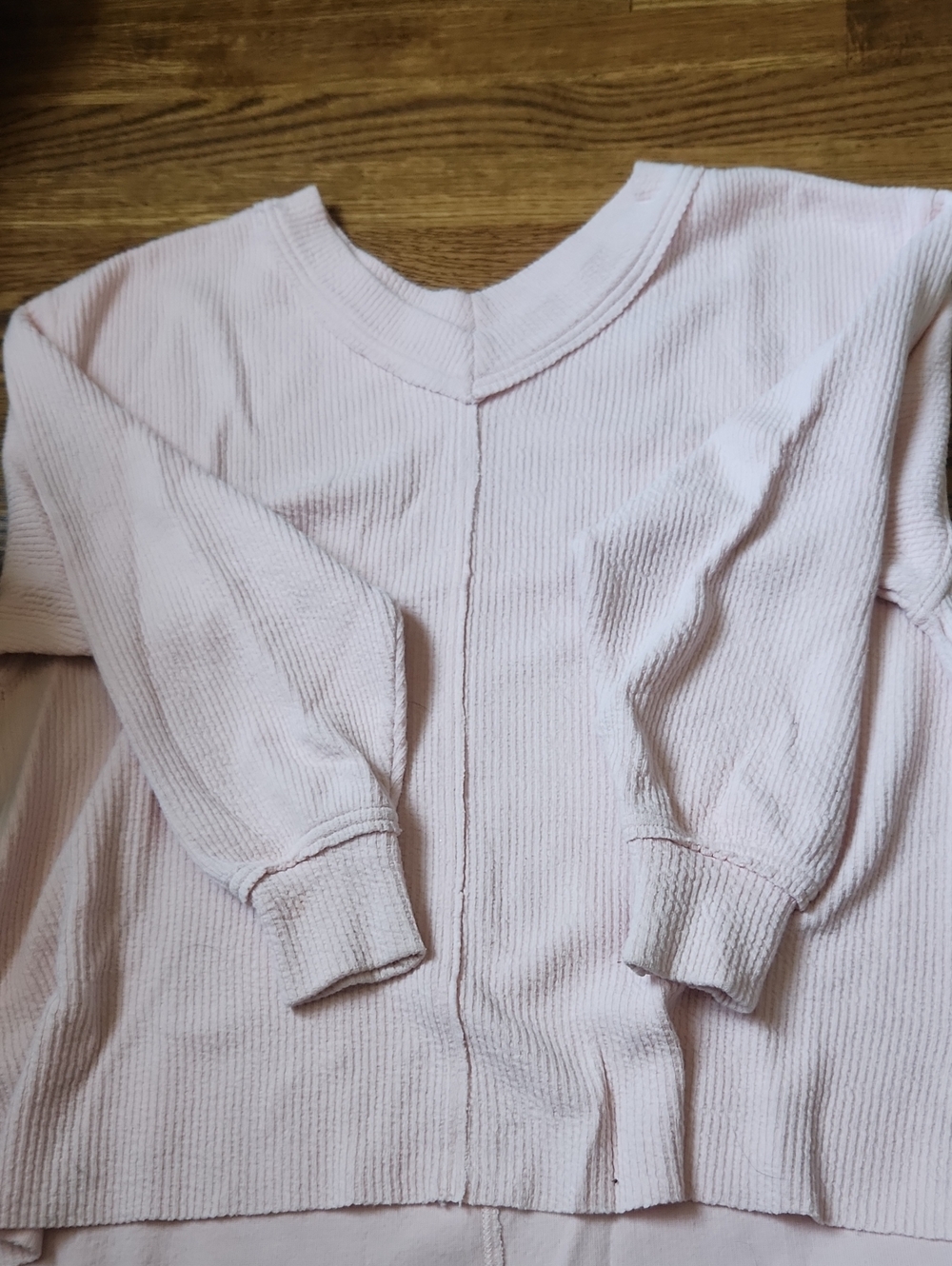 aerie Pale Pink Ribbed Thermal Sweater